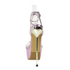 Sandali con plateau alto fascia trasparente in PVC con pietre e cinturino regolabile da donna ATREND