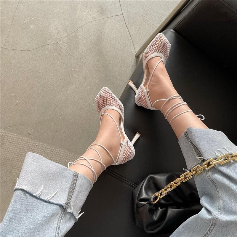 Sandali in rete alla gladiatore da donna - Sandali ATREND