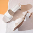 Sandali spuntati in pelle sintetica con tacco quadrato da donna - Sandali ATREND