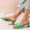 Sandali spuntati in pelle sintetica con tacco quadrato da donna - Sandali ATREND