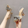 Sandali trasparenti con tacco alto & fiocco con cristalli ATREND