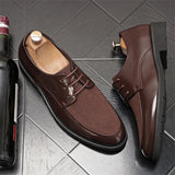 Scarpe eleganti patchwork in pelle PU e velluto da uomo - Scarpe eleganti uomo ATREND