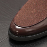 Scarpe eleganti patchwork in pelle PU e velluto da uomo - Scarpe eleganti uomo ATREND