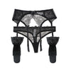 Set 3 pezzi perizoma calze & giarrettiere in pizzo da donna ATREND
