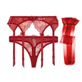 Set 3 pezzi perizoma calze & giarrettiere in pizzo da donna - lingerie ATREND