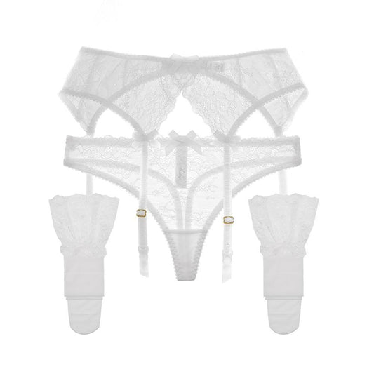 Set 3 pezzi perizoma calze & giarrettiere in pizzo da donna - lingerie ATREND