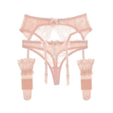 Set 3 pezzi perizoma calze & giarrettiere in pizzo da donna - lingerie ATREND