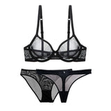 Set 3 pezzi reggiseno slip & perizoma a rete da donna - lingerie ATREND