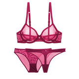 Set 3 pezzi reggiseno slip & perizoma a rete da donna - lingerie ATREND