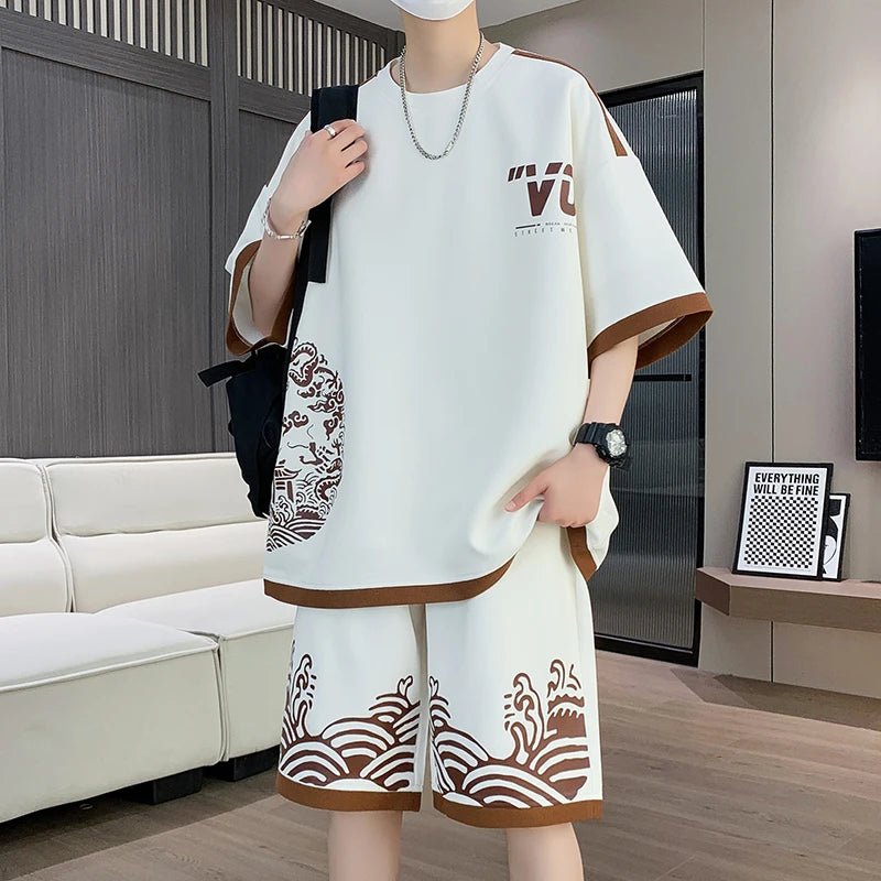 Set coordfinato t - shirt e pantaloncini da uomo ATREND