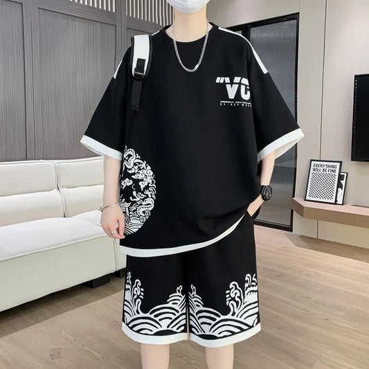 Set coordfinato t - shirt e pantaloncini da uomo ATREND