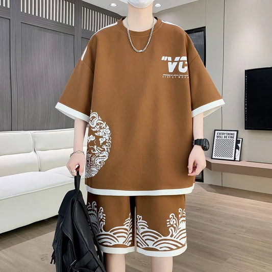 Set coordfinato t - shirt e pantaloncini da uomo ATREND