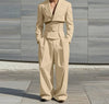 Set coordinato blazer corto e pantaloni larghi a vita alta da uomo ATREND