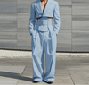 Set coordinato blazer corto e pantaloni larghi a vita alta da uomo ATREND