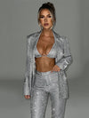 Set coordinato blazer e pantaloni brillantinati da donna ATREND