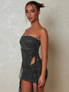Set coordinato body a fascia e minigonna con coulisse da donna ATREND