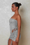 Set coordinato body a fascia e minigonna con coulisse da donna ATREND