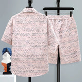 Set coordinato camicia a maniche corte e pantaloncini da uomo - set coordinato ATREND