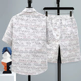 Set coordinato camicia a maniche corte e pantaloncini da uomo - set coordinato ATREND