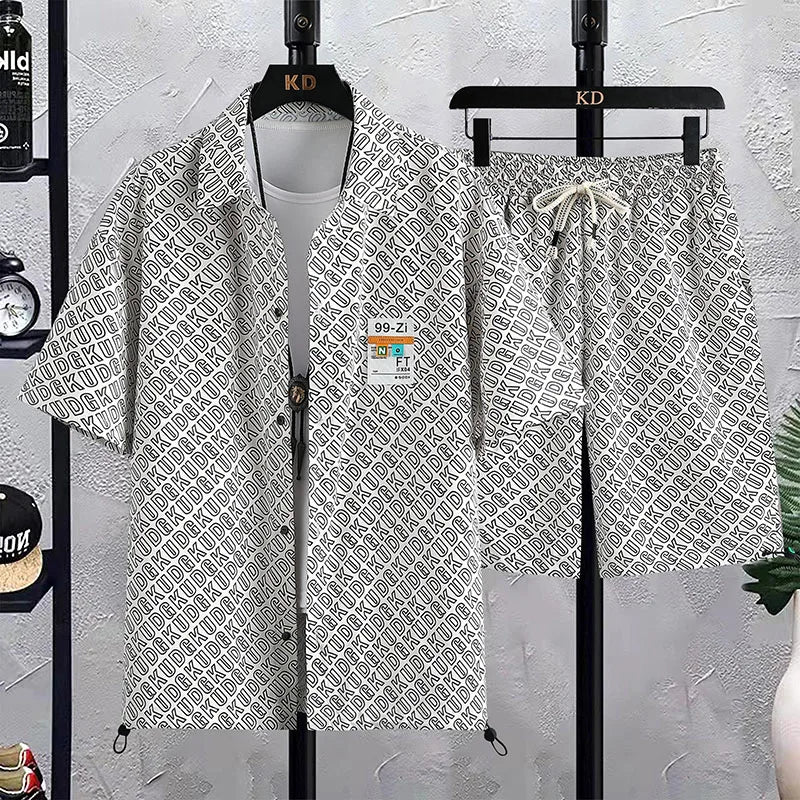 Set coordinato camicia a maniche corte e pantaloncini da uomo - Set cooridnato ATREND