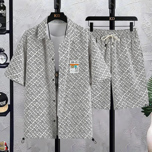 Set coordinato camicia a maniche corte e pantaloncini da uomo - Set cooridnato ATREND