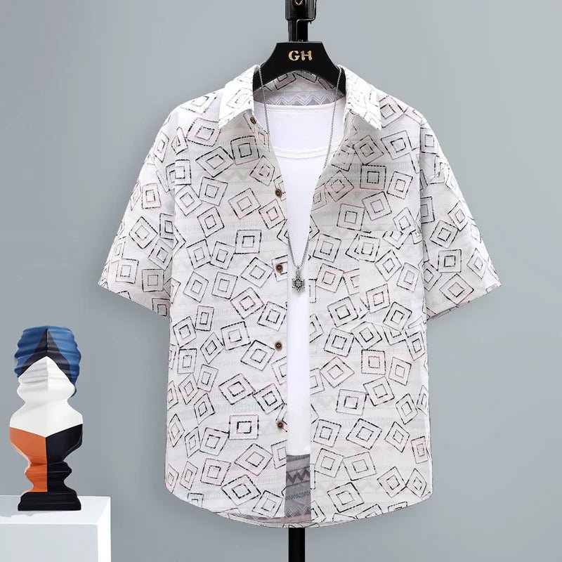 Set coordinato camicia a maniche corte e pantaloncini da uomo - set coordinato ATREND