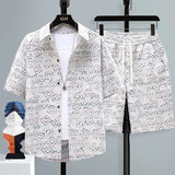 Set coordinato camicia a maniche corte e pantaloncini da uomo - set coordinato ATREND