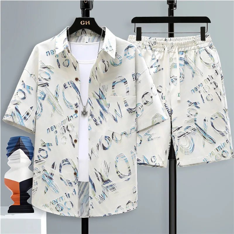 Set coordinato camicia a maniche corte e pantaloncini da uomo - set coordinato ATREND