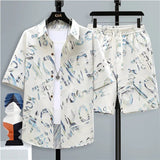 Set coordinato camicia a maniche corte e pantaloncini da uomo - set coordinato ATREND