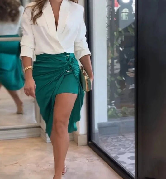 Set coordinato camicia e gonna plissettata da donna - Set coordinato ATREND
