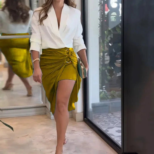 Set coordinato camicia e gonna plissettata da donna - Set coordinato ATREND