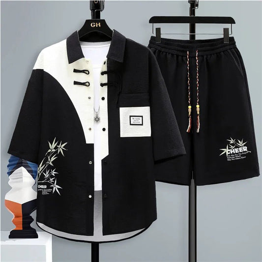 Set coordinato camicia e pantaloncini da uomo ATREND