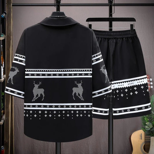 Set coordinato camicia e pantaloncini da uomo ATREND