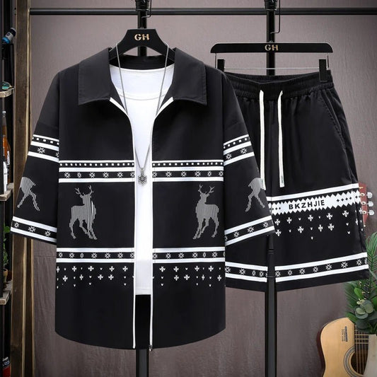 Set coordinato camicia e pantaloncini da uomo ATREND