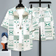 Set coordinato camicia e pantaloncini stampa geometrica uomo - set coordinato ATREND