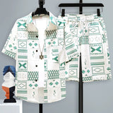 Set coordinato camicia e pantaloncini stampa geometrica uomo - set coordinato ATREND