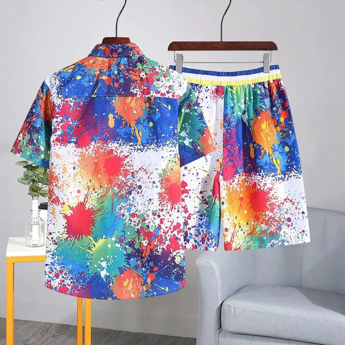 Set coordinato camicia e pantaloncini stampa multicolor da uomo - set coordinato ATREND