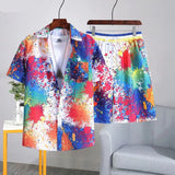Set coordinato camicia e pantaloncini stampa multicolor da uomo - set coordinato ATREND