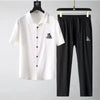 Set coordinato camicia e pantaloni chiusura a lacci da uomo ATREND