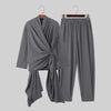 Set coordinato camicia e pantaloni con lacci tinta unita ATREND