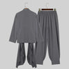 Set coordinato camicia e pantaloni con lacci tinta unita ATREND