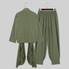 Set coordinato camicia e pantaloni con lacci tinta unita ATREND