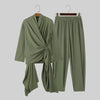Set coordinato camicia e pantaloni con lacci tinta unita ATREND