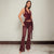 Set coordinato canottiera intrecciata scavata e pantaloni a gamba larga in pizzo da donna ATREND