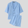 Set coordinato casual blazer e pantaloncini da uomo ATREND