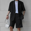 Set coordinato casual blazer e pantaloncini da uomo ATREND
