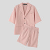 Set coordinato casual blazer e pantaloncini da uomo ATREND