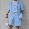 Set coordinato casual blazer e pantaloncini da uomo ATREND