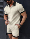 Set coordinato casual camicia a maniche corte e pantaloncini da uomo ATREND