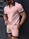 Set coordinato casual camicia a maniche corte e pantaloncini da uomo ATREND
